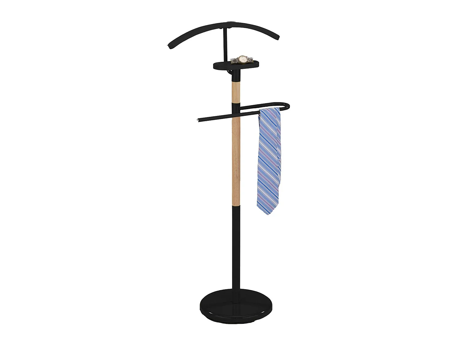 Valet de chambre BODO chevalet de nuit portant pour vêtements en métal noir et bois