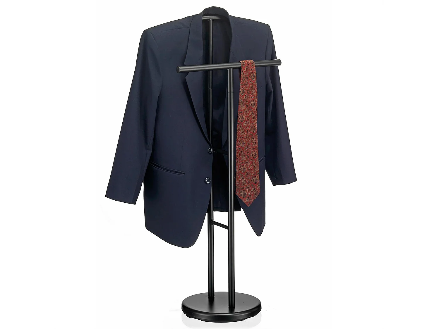 Valet de chambre LAURENZ valet de nuit porte vêtements en métal laqué noir