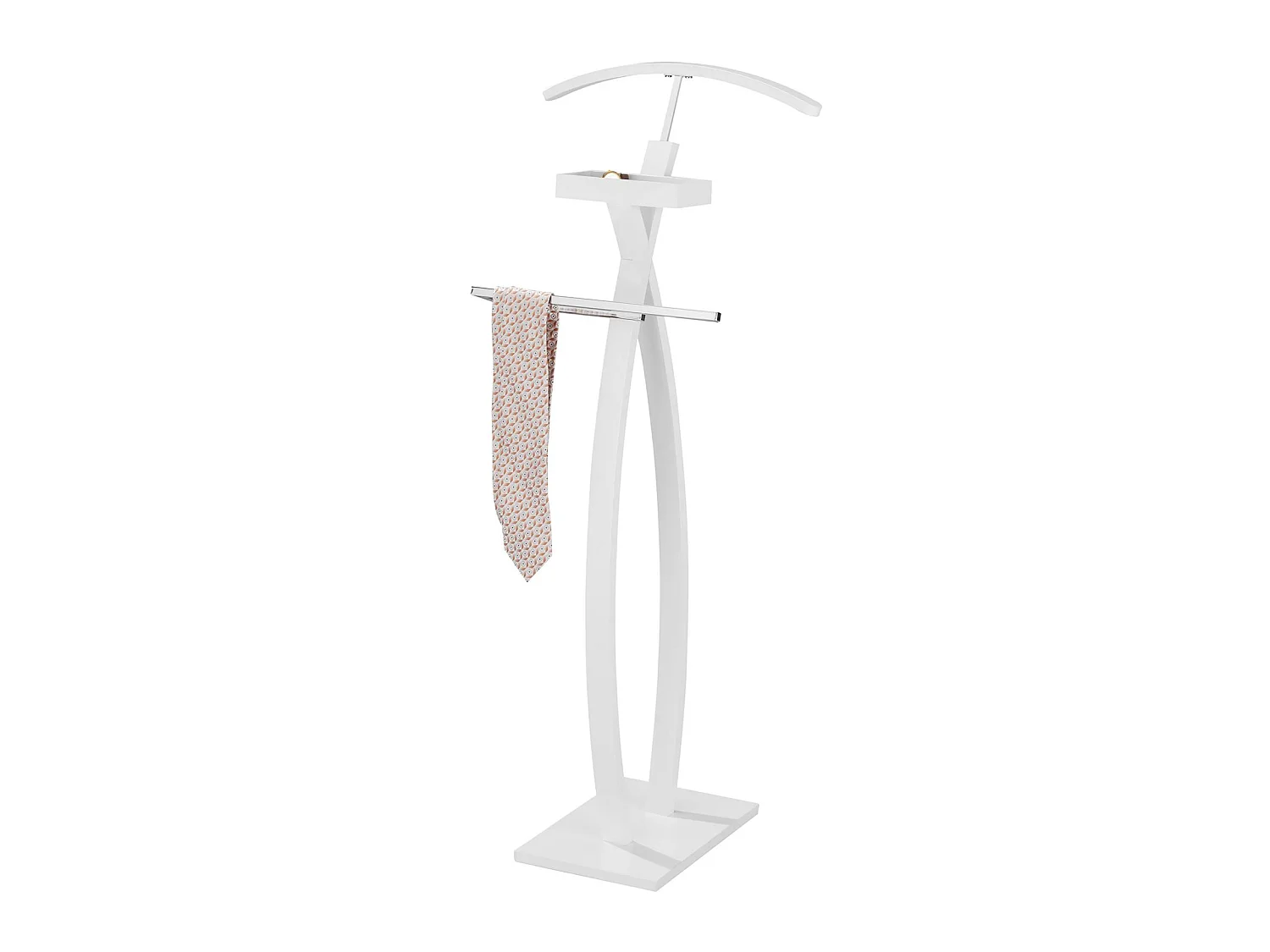 Valet de chambre ROBIN valet de nuit porte vêtements, structure en bois laqué blanc