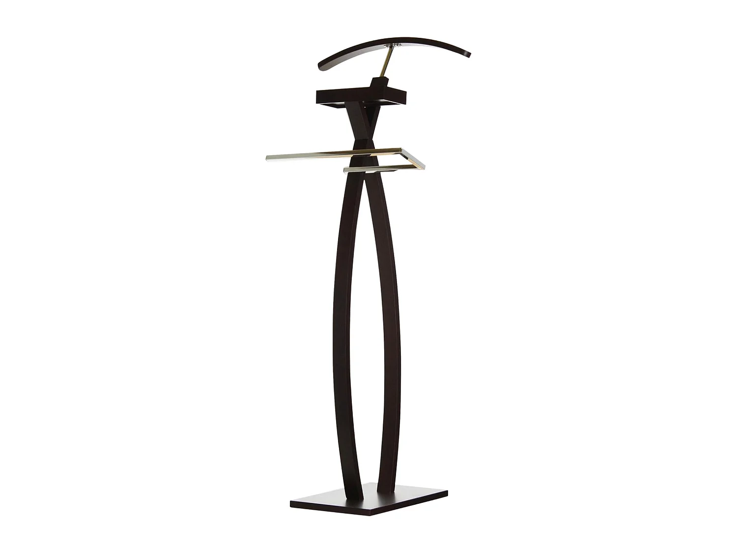 Valet de chambre ROBIN valet de nuit porte vêtements, structure en bois lasuré brun foncé