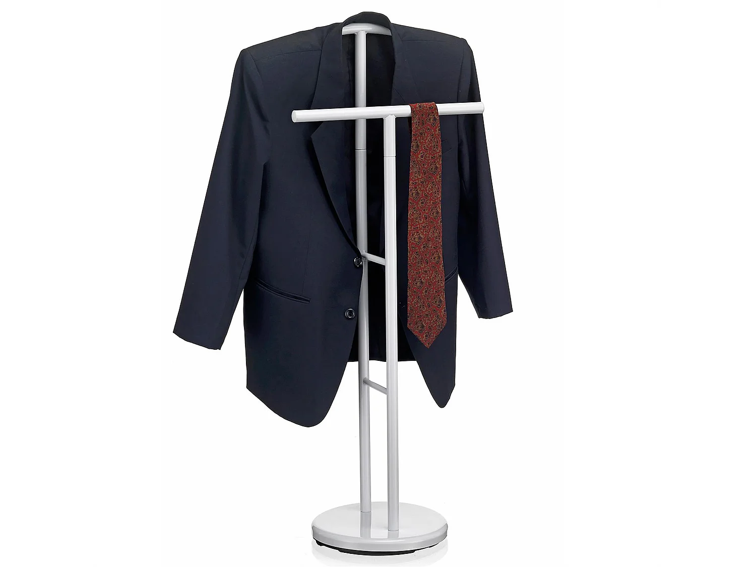 Valet de chambre LAURENZ valet de nuit porte vêtements support veste en métal laqué blanc