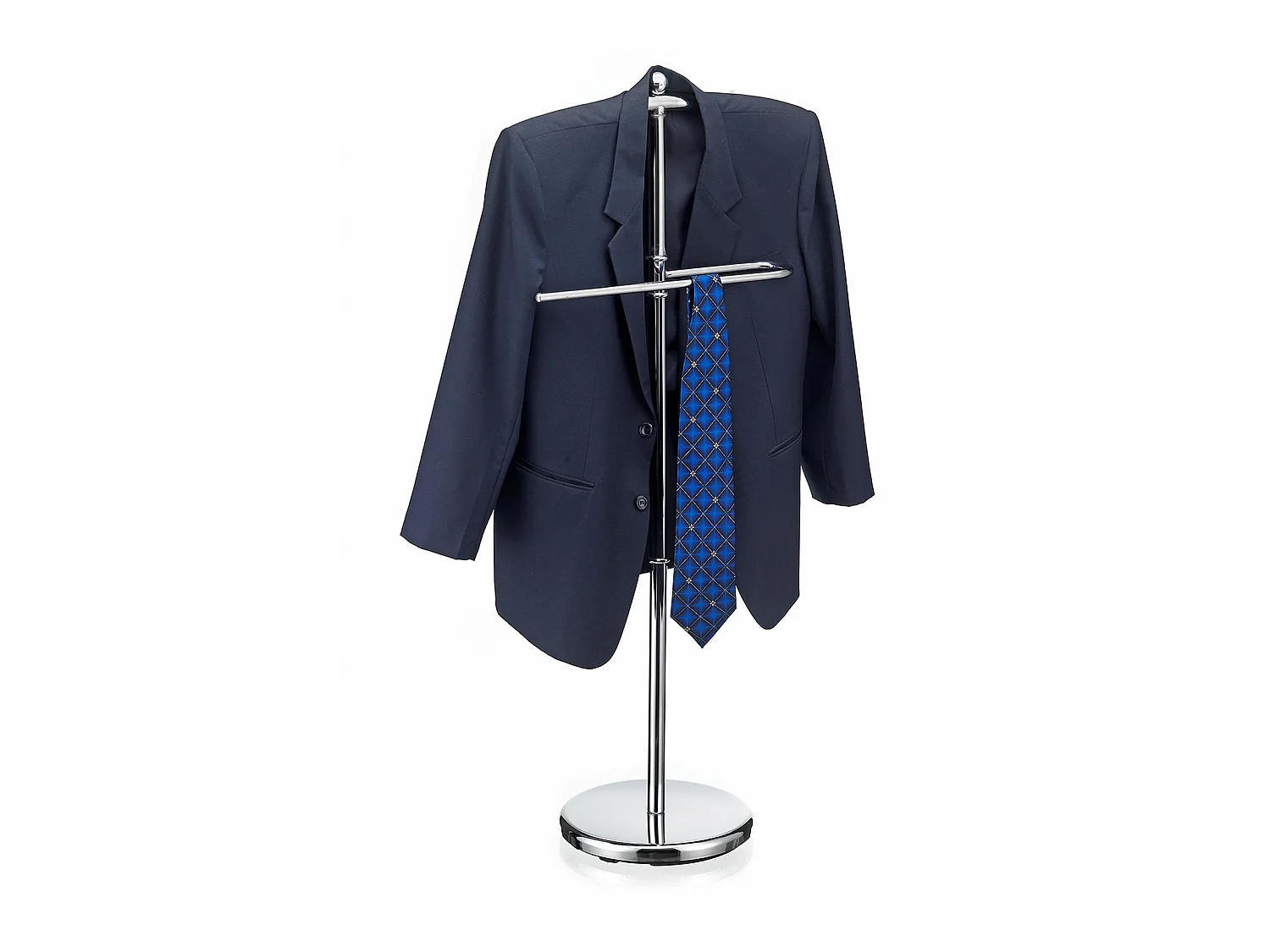 Valet de chambre JÖRG valet de nuit support pour vestes porte vêtements en métal chromé