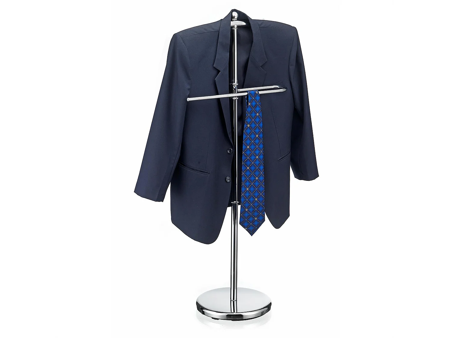 Valet de chambre JÖRG valet de nuit support pour vestes porte vêtements en métal chromé