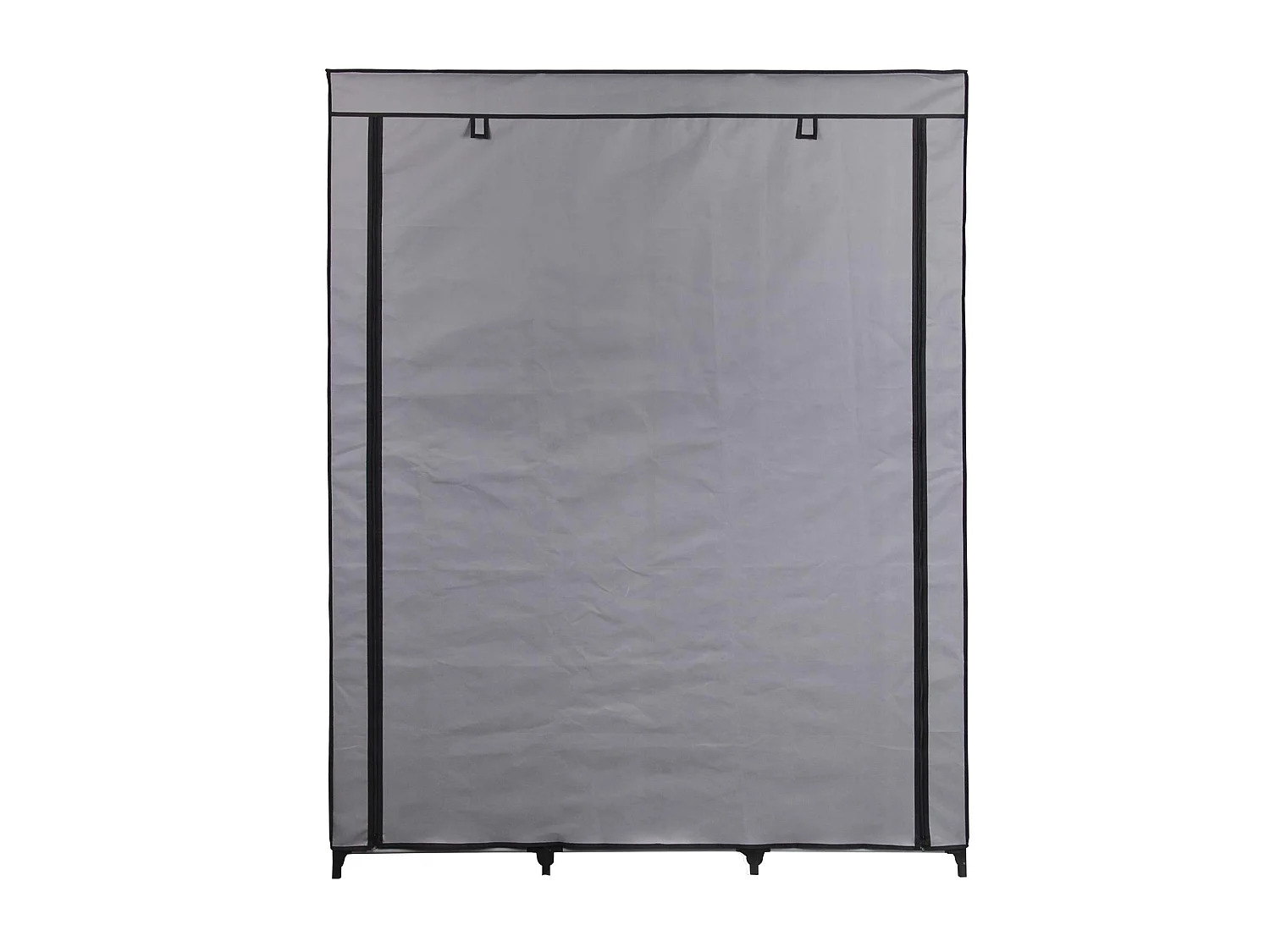 Garde-robe en tissu STEVEN structure en métal, 9 tablettes repositionnables pour 7 possibilités d'aménagement, coloris gris