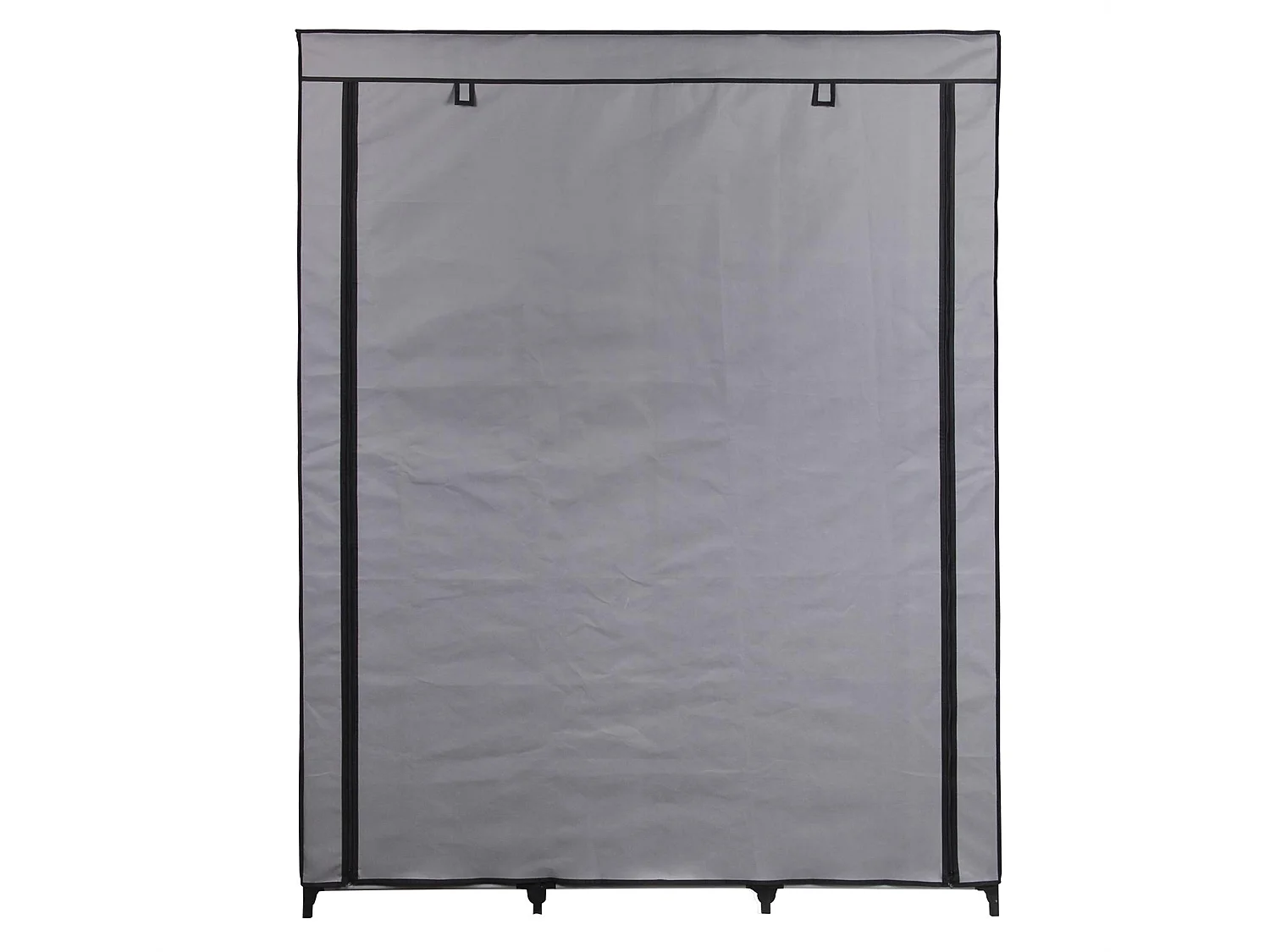 Garde-robe en tissu STEVEN structure en métal, 9 tablettes repositionnables pour 7 possibilités d'aménagement, coloris gris