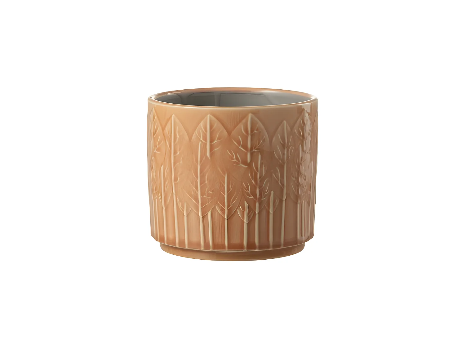 Portavasi in ceramica arancione 14x14x13 cm