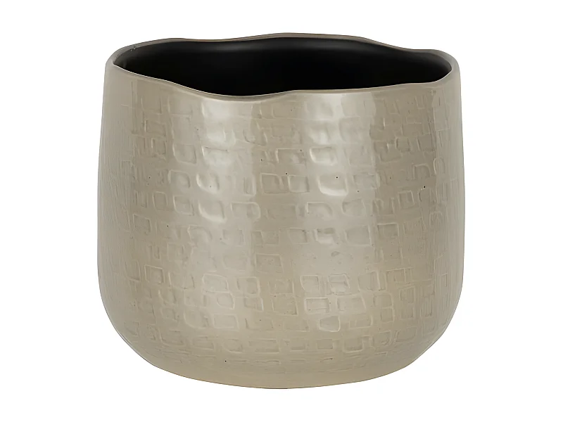 Cache-Pot en Céramique "Yuella" 19cm Gris Clair