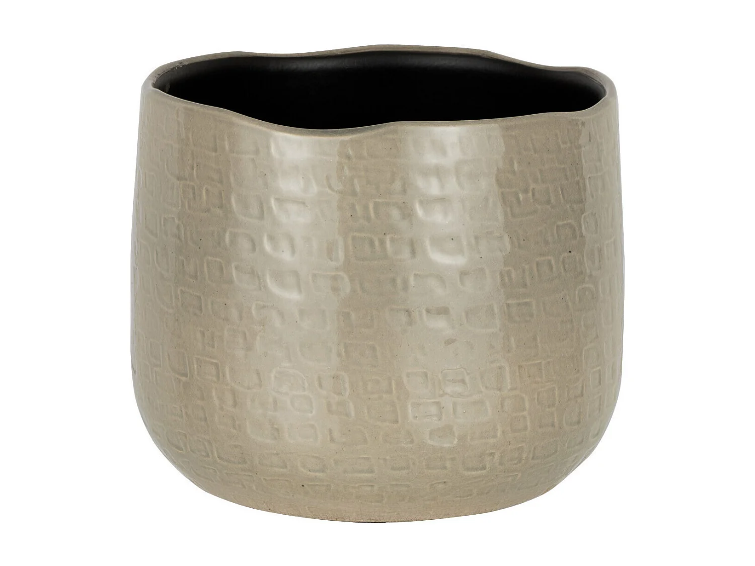 Portavasi in ceramica grigio chiaro con motivo 22x22x18cm