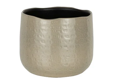 Portavasi in ceramica grigio chiaro con motivo 22x22x18cm