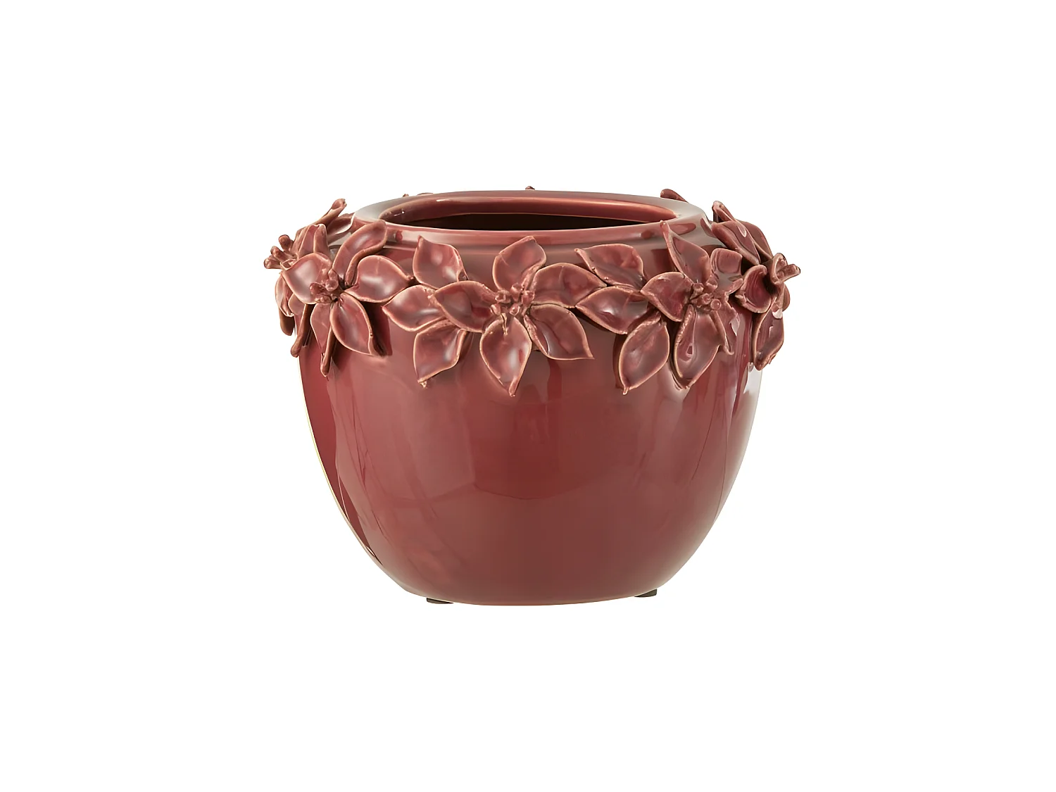 Cache-Pot en Céramique "Flora" 21cm Rose