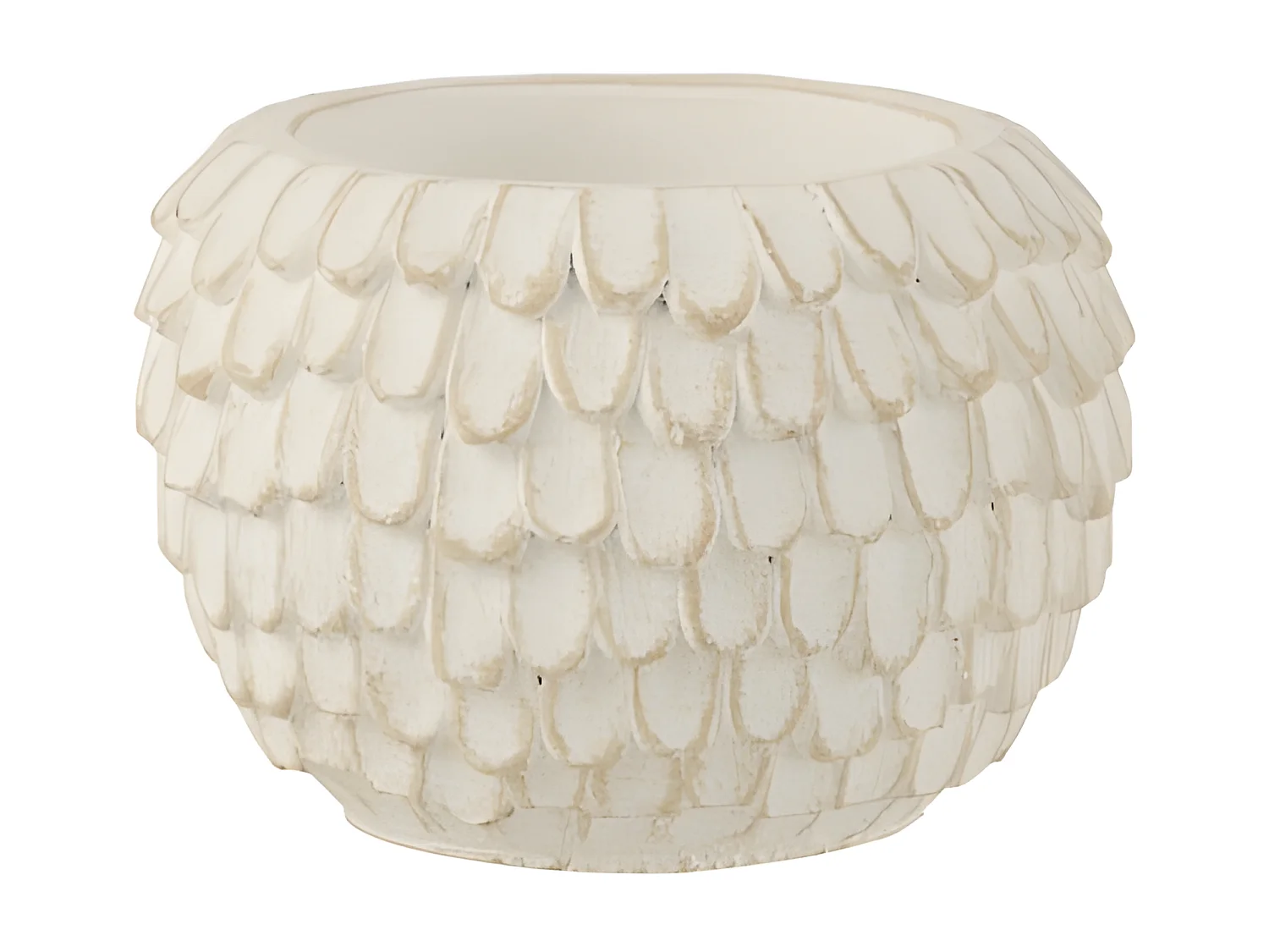 Cache-pot en céramique blanc 14x14x10 cm