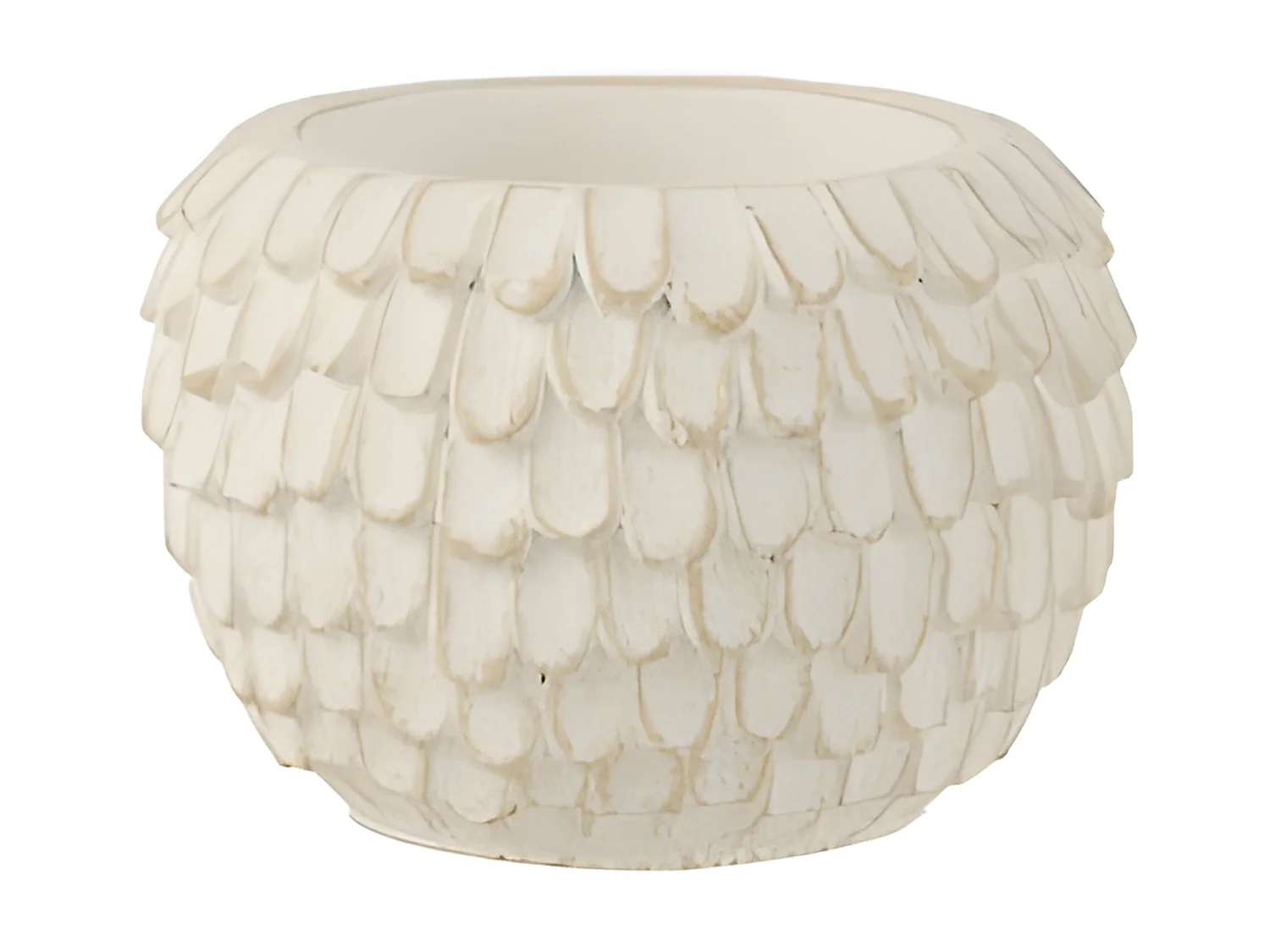 Cache-pot en céramique blanc 14x14x10 cm