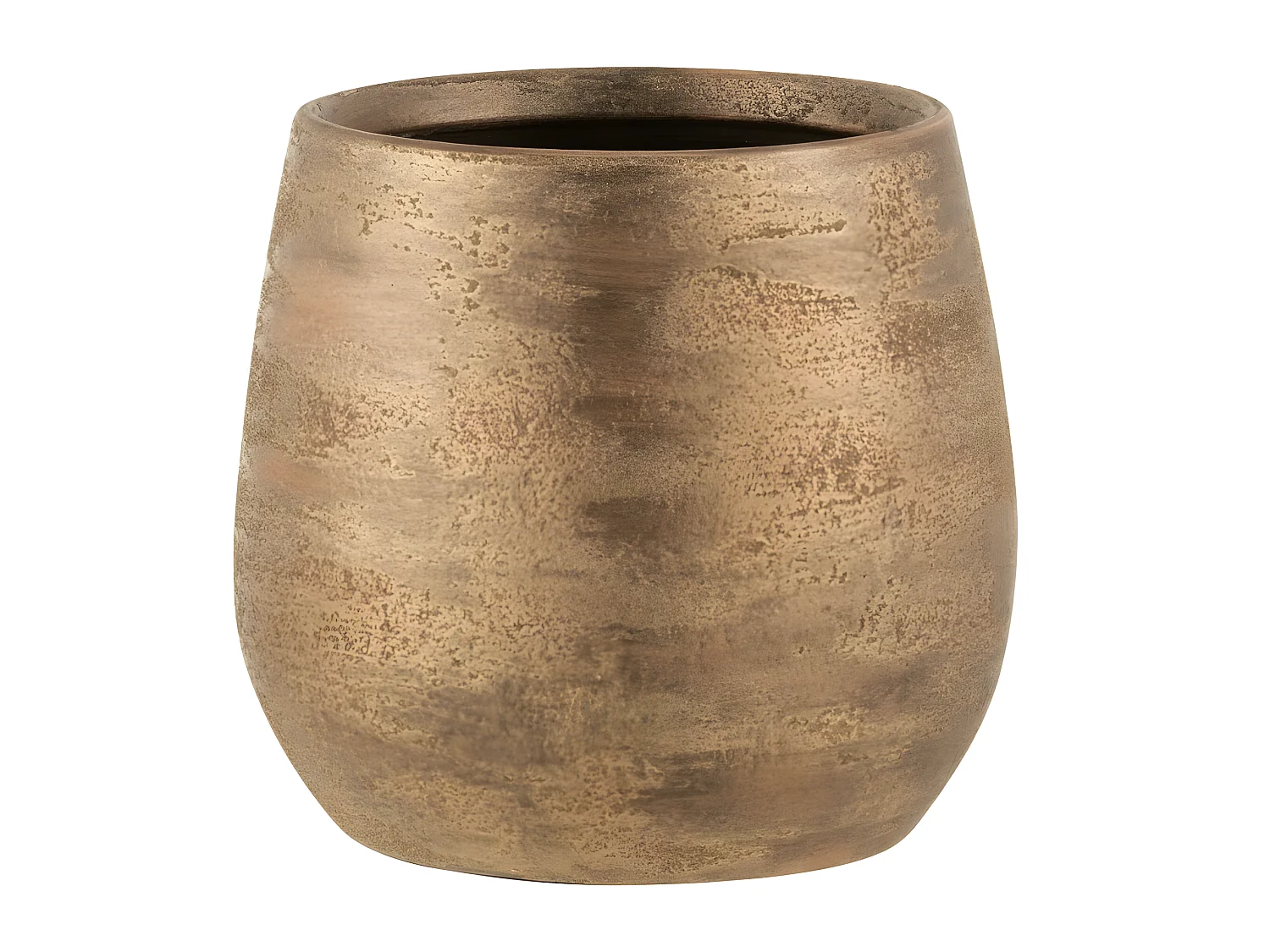 Vaso irregolare in ceramica dorata 24x24x23 cm