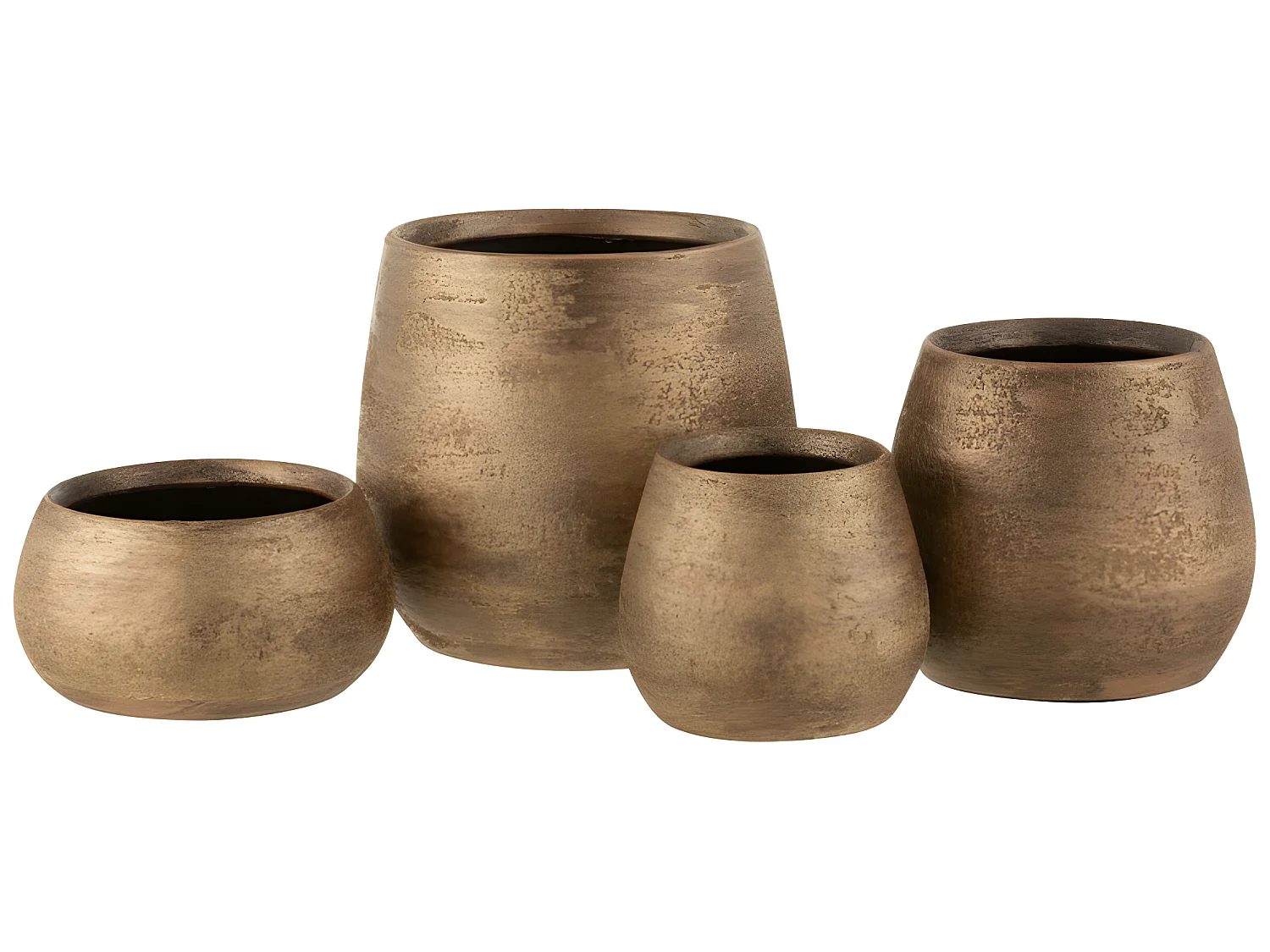 Vaso irregolare in ceramica dorata 24x24x23 cm