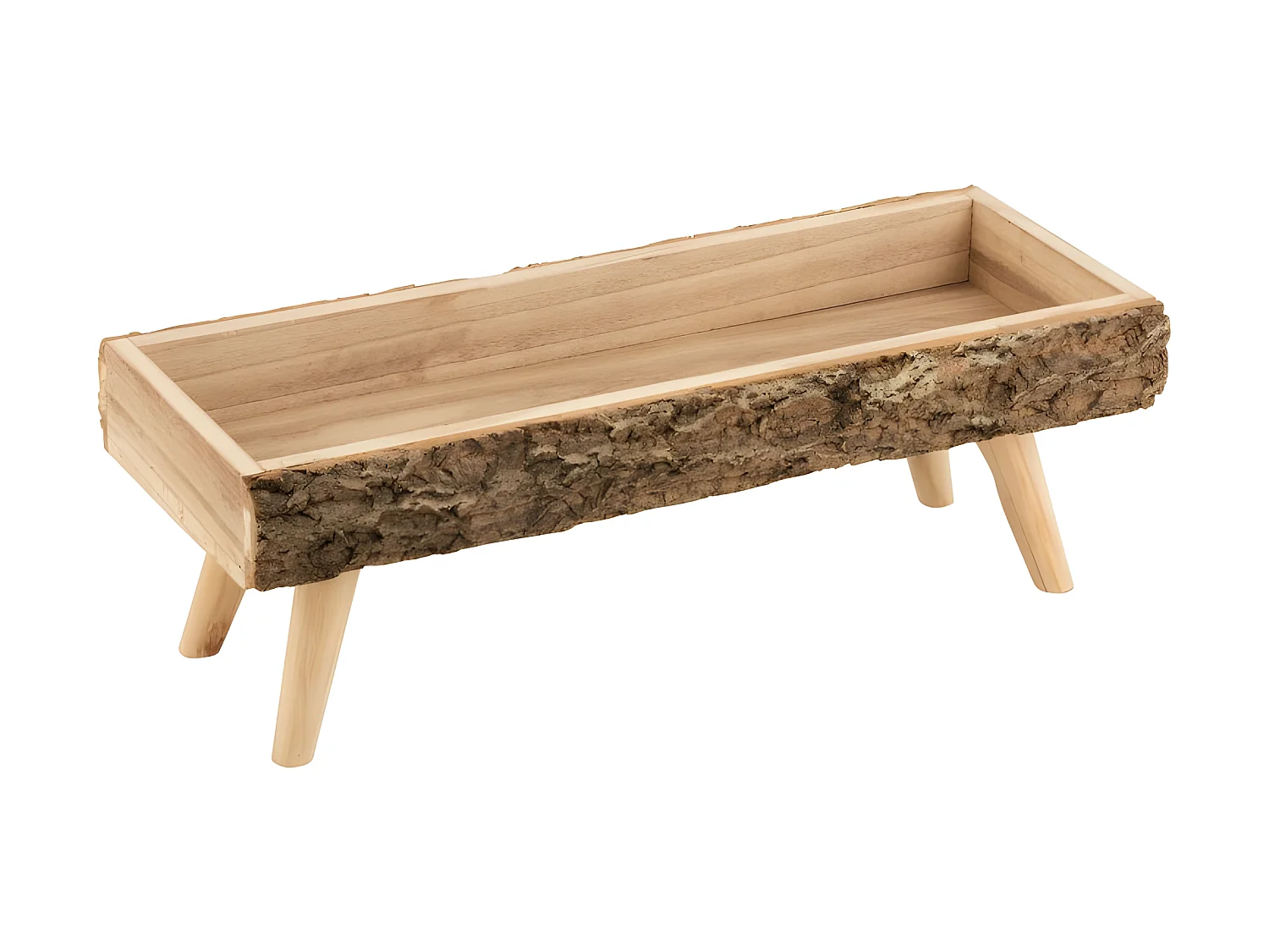 Cache-pot en bois naturel 54.5x28x25 cm
