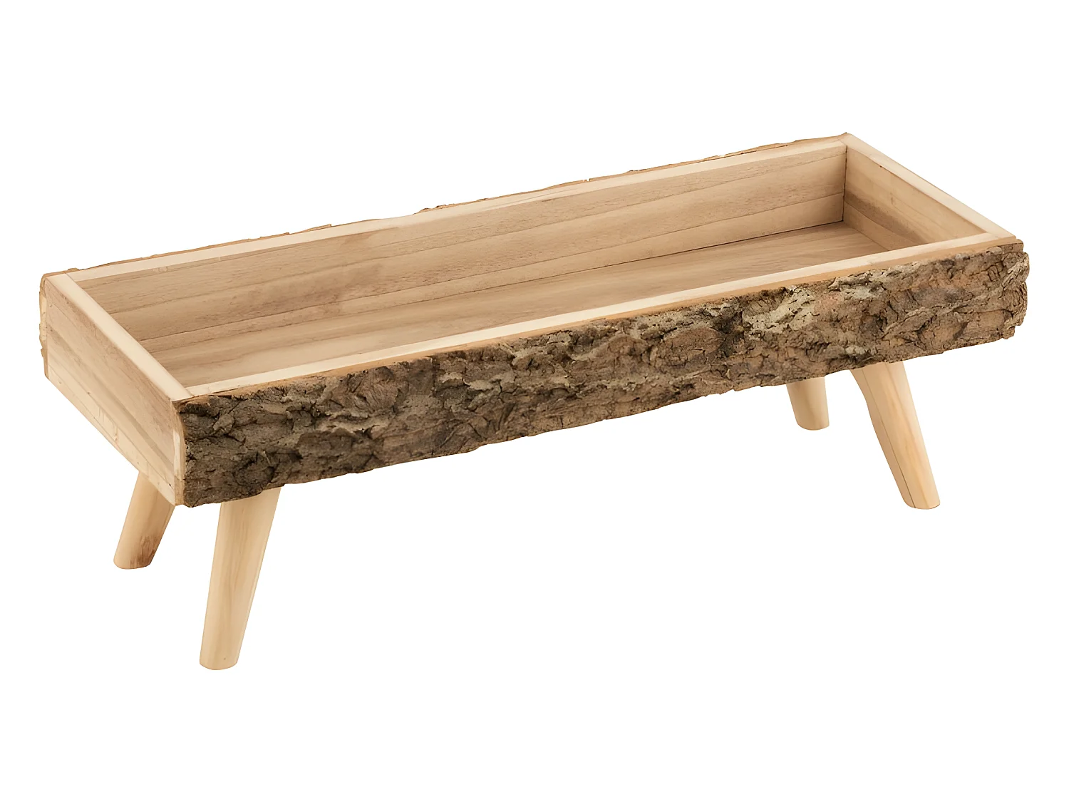 Cache-pot en bois naturel 54.5x28x25 cm