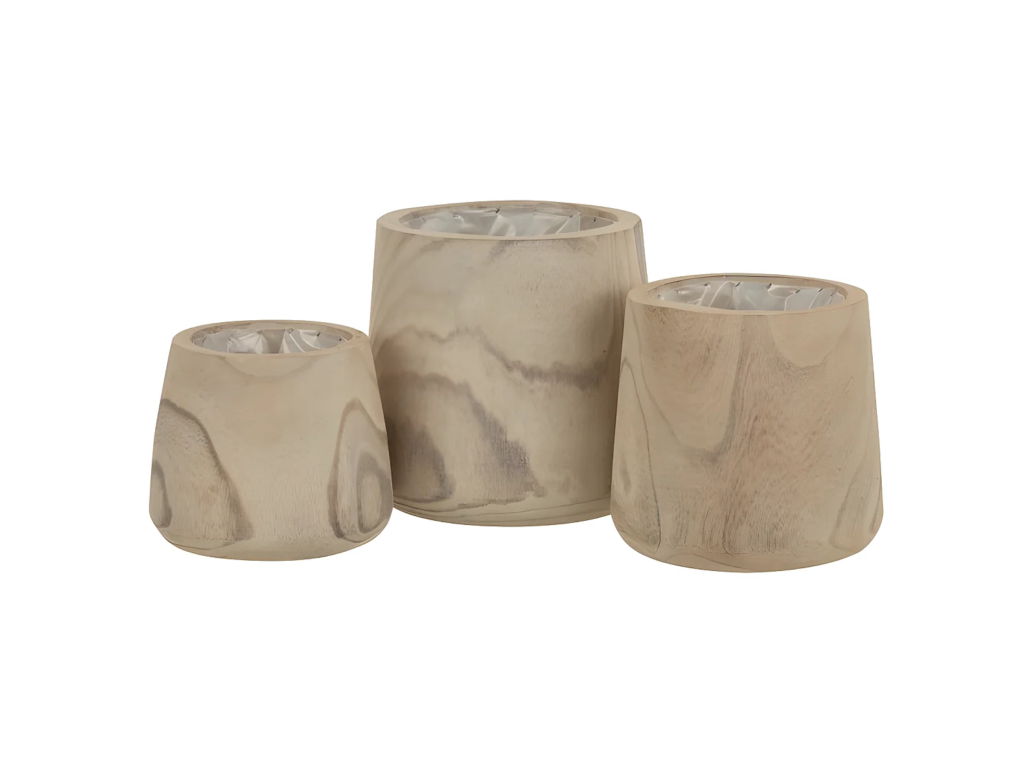 Cache-pot en bois de paulownia naturel 25x25x23 cm