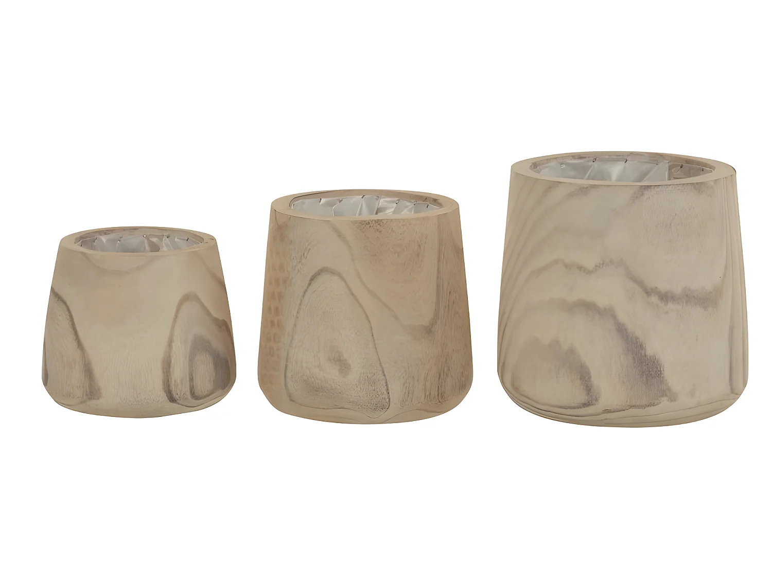 Cache-pot en bois de paulownia naturel 25x25x23 cm