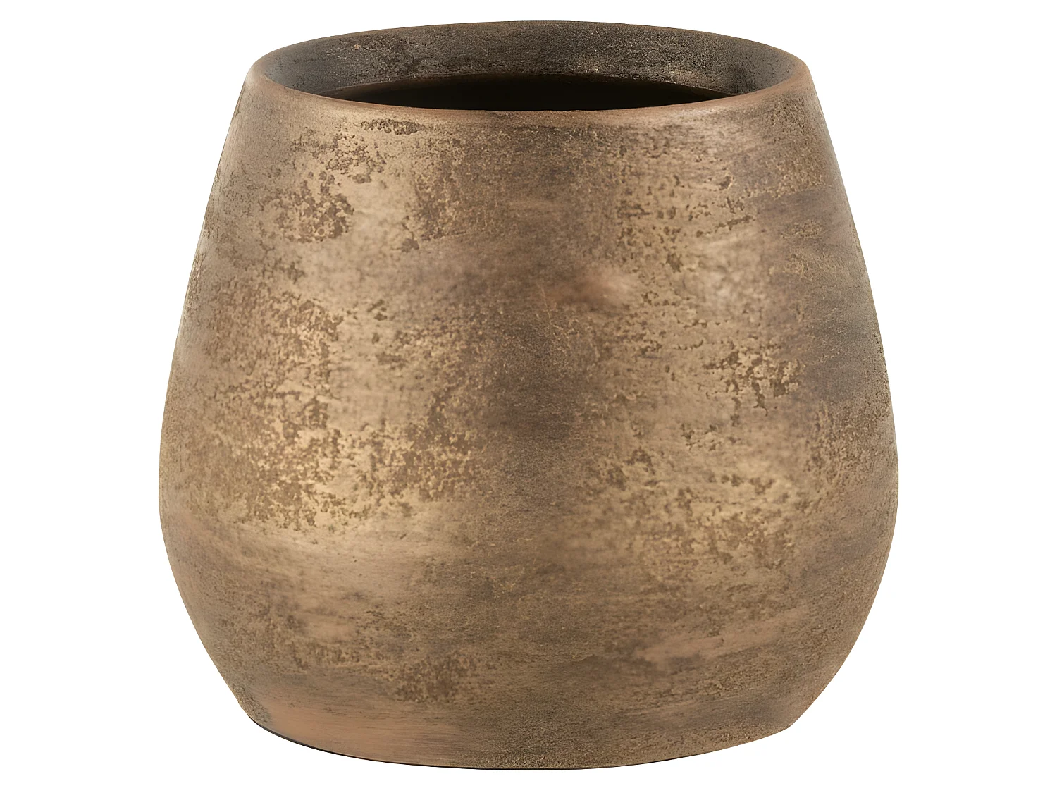 Maceta irregular rugoso cerámica oro Alt. 18 cm