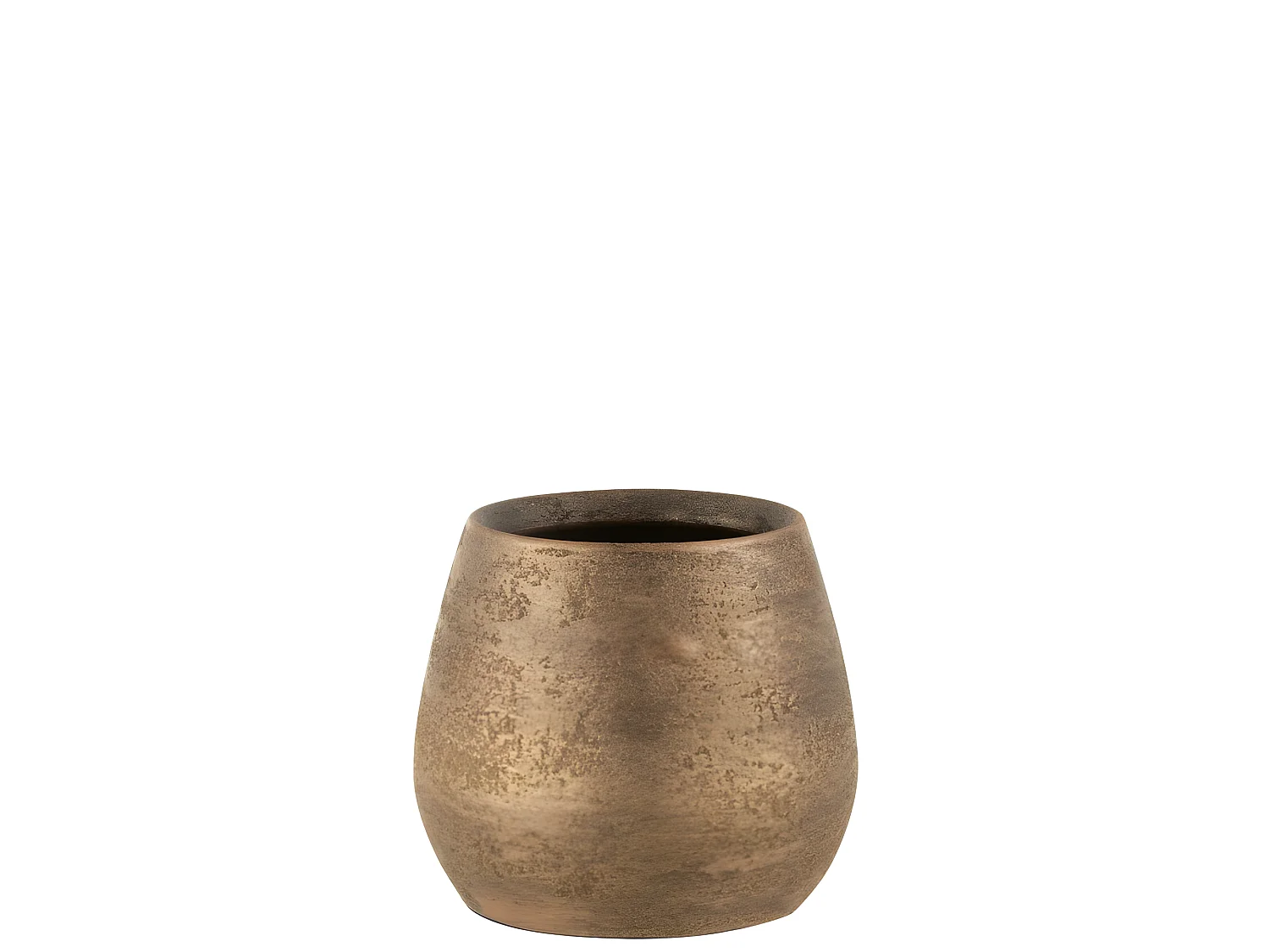 Maceta irregular rugoso cerámica oro Alt. 18 cm