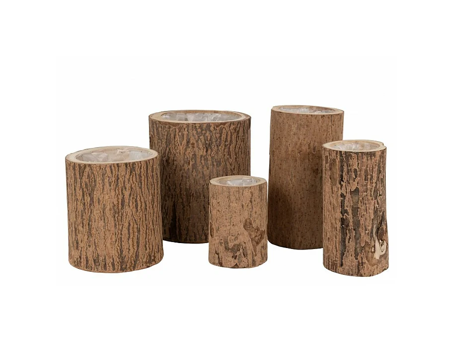 Natuurlijke paulownia houten bloempot 28x28x32 cm