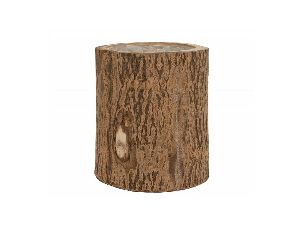 Cache-pot en bois de paulownia naturel 28x28x32 cm
