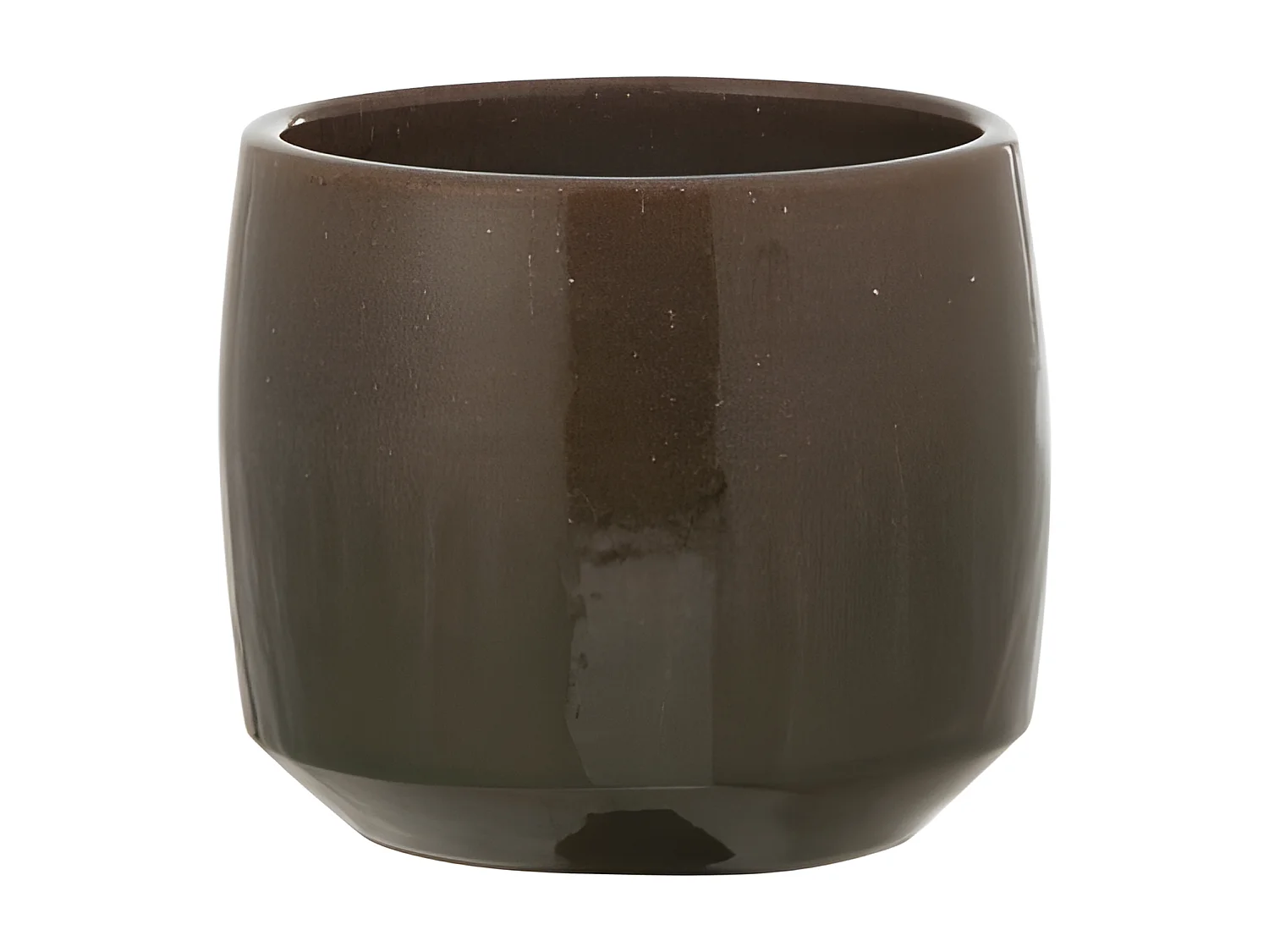 Macetero borde cerámica verde Alt. 16 cm