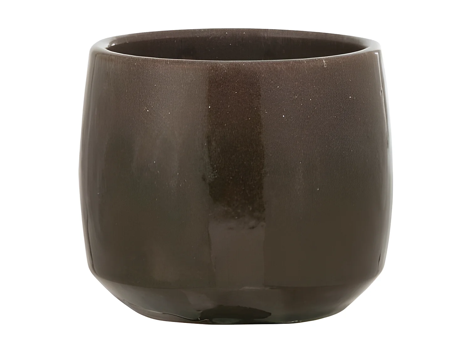 Macetero borde cerámica verde Alt. 16 cm