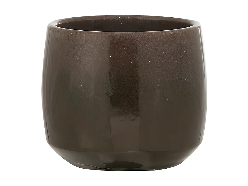 Macetero borde cerámica verde Alt. 16 cm