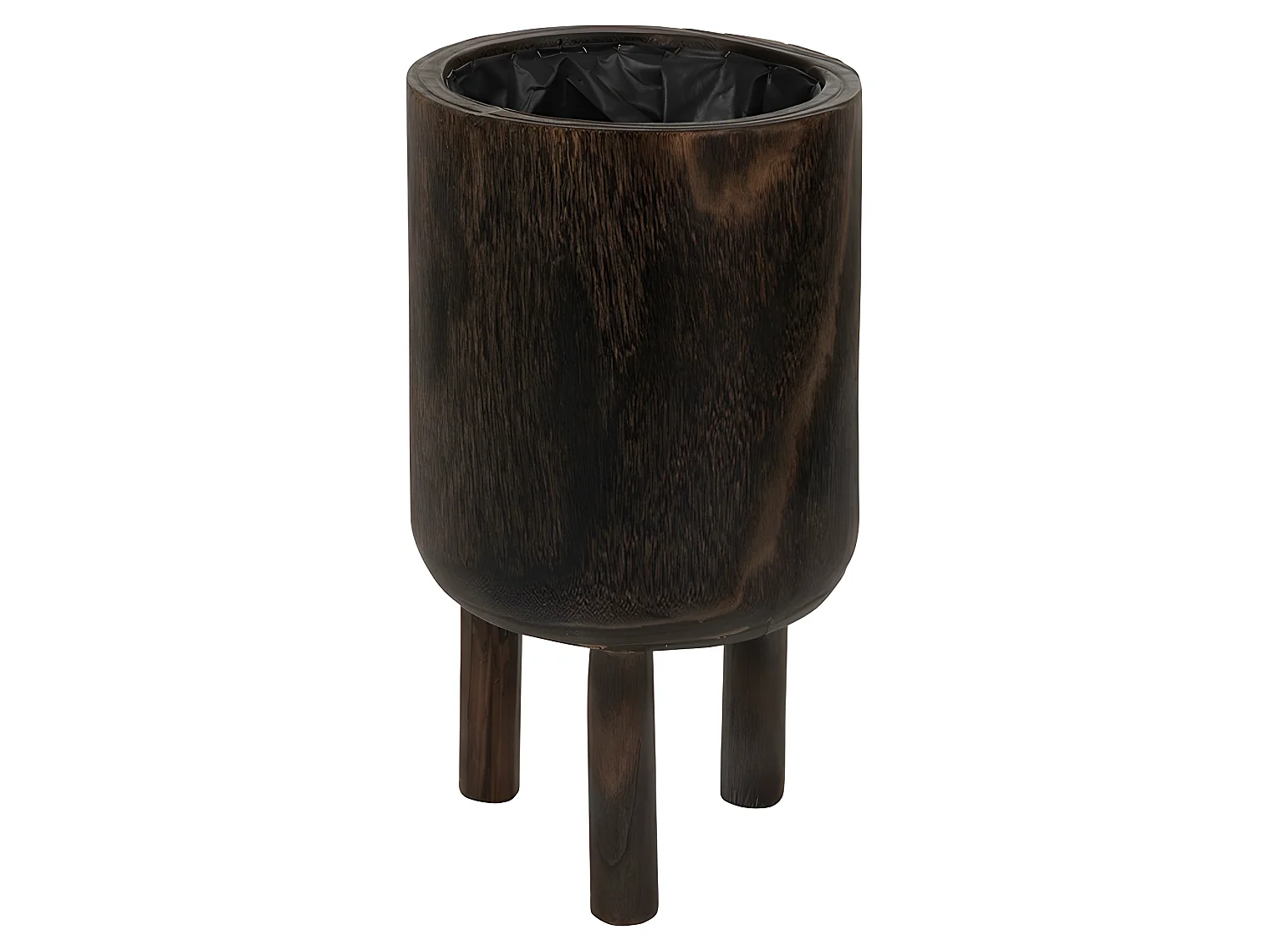 Maceta con pie madera paulonia marrón Alt. 34 cm