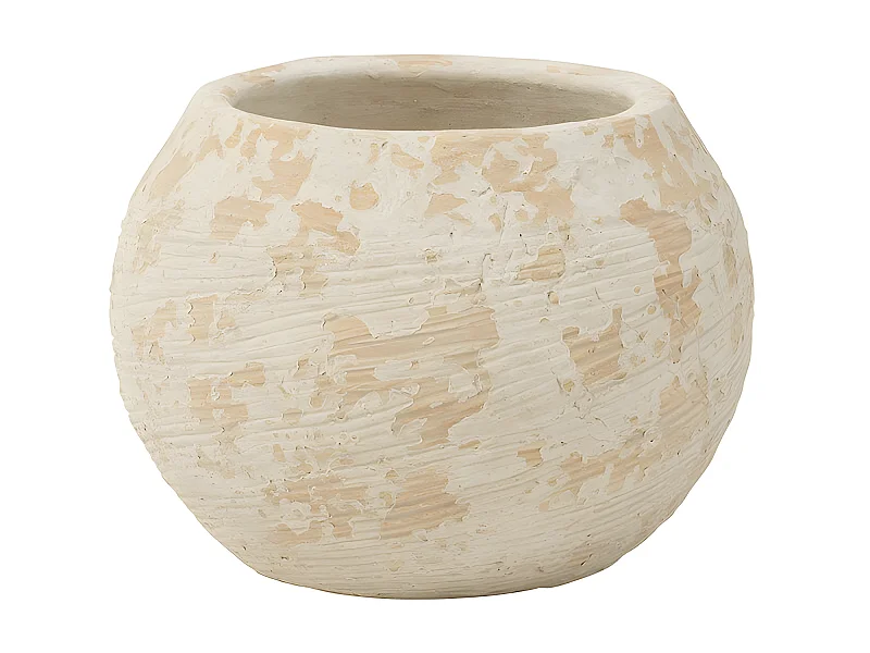 Vaso di fiori in cemento crema 23x23x17 cm