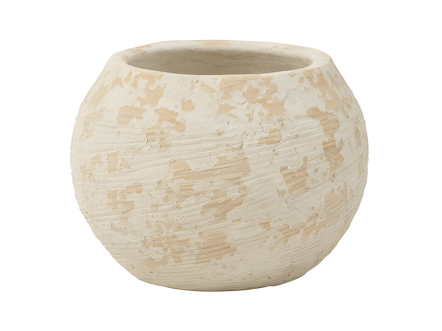 Cache-pot en ciment crème 23x23x17 cm