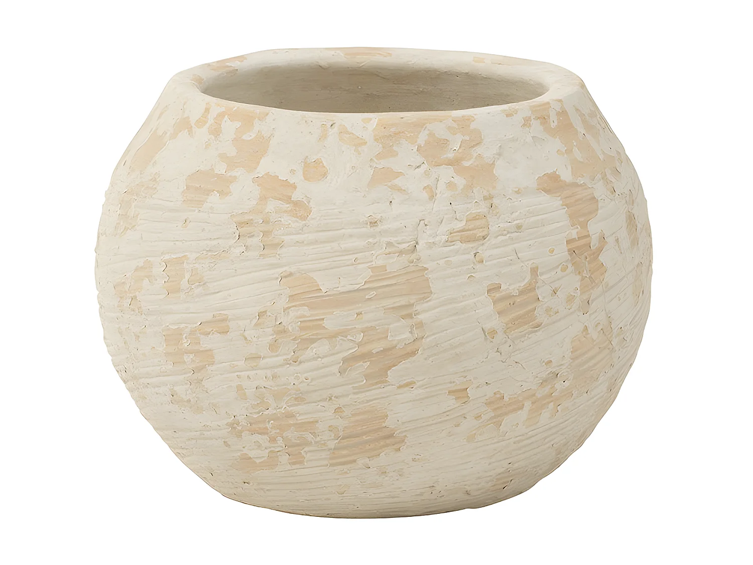 Maceta rustica arcilla blanco Alt. 17 cm