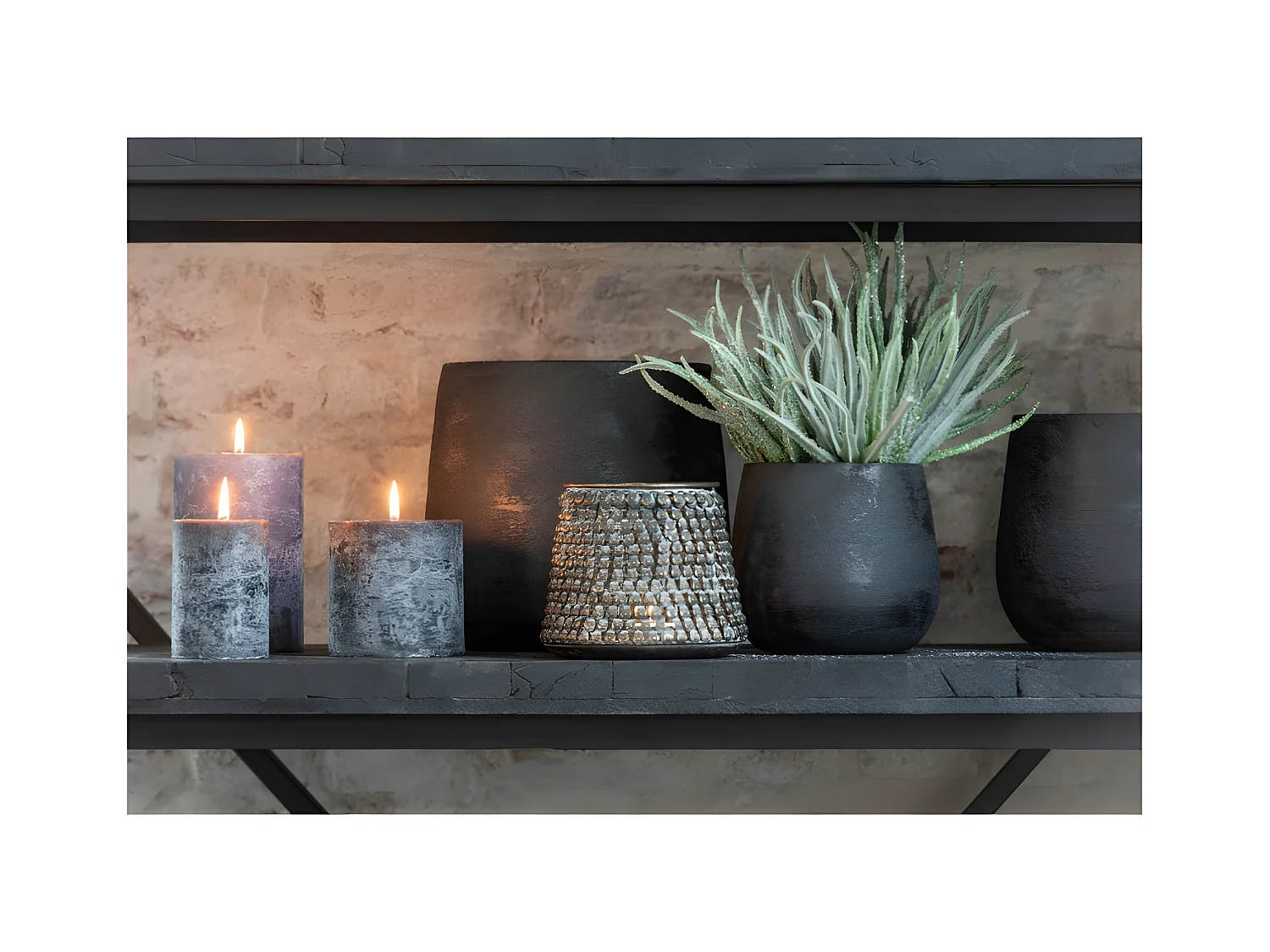 Cache-pot en céramique noir 23x23x22 cm