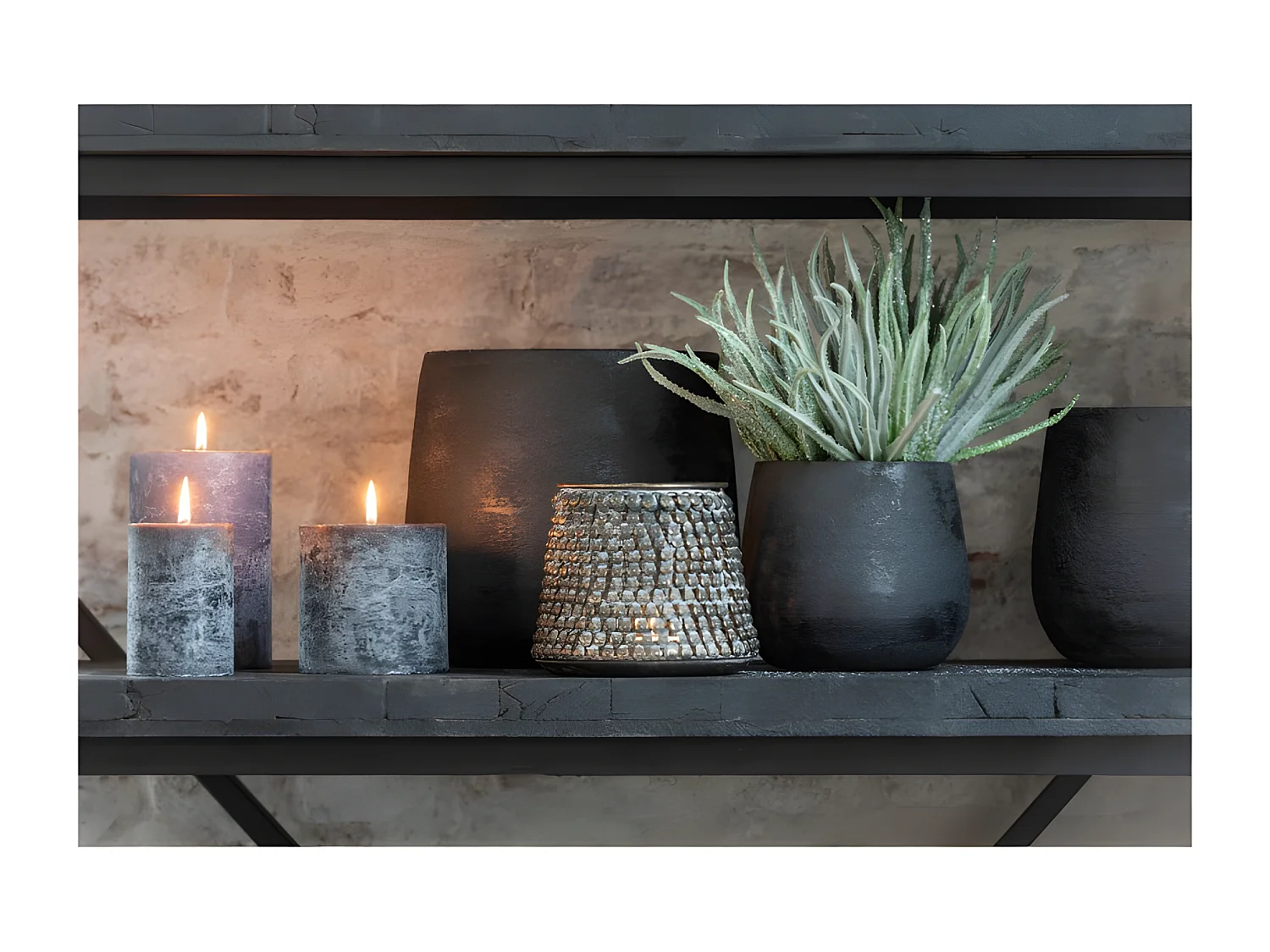 Vaso di fiori in ceramica nera 23x23x22 cm