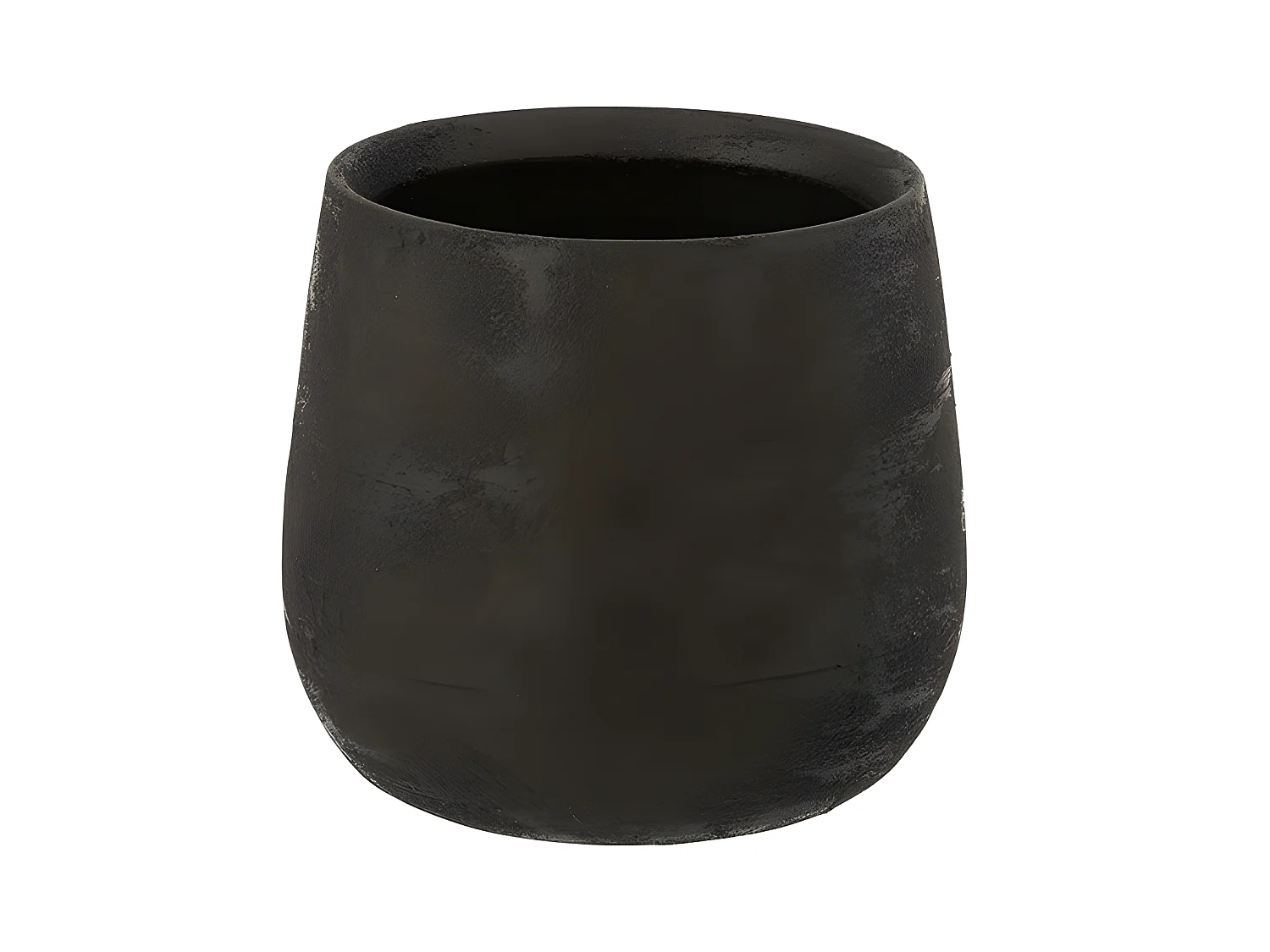 Maceta irregular crudo cerámica negro Alt. 19 cm