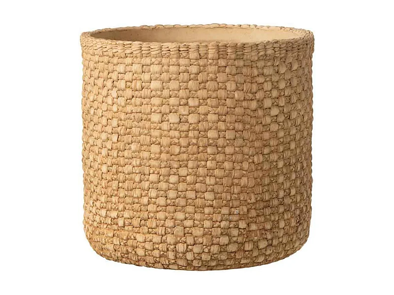 Cache-Pot Déco en Ciment "Woven" 27cm Beige