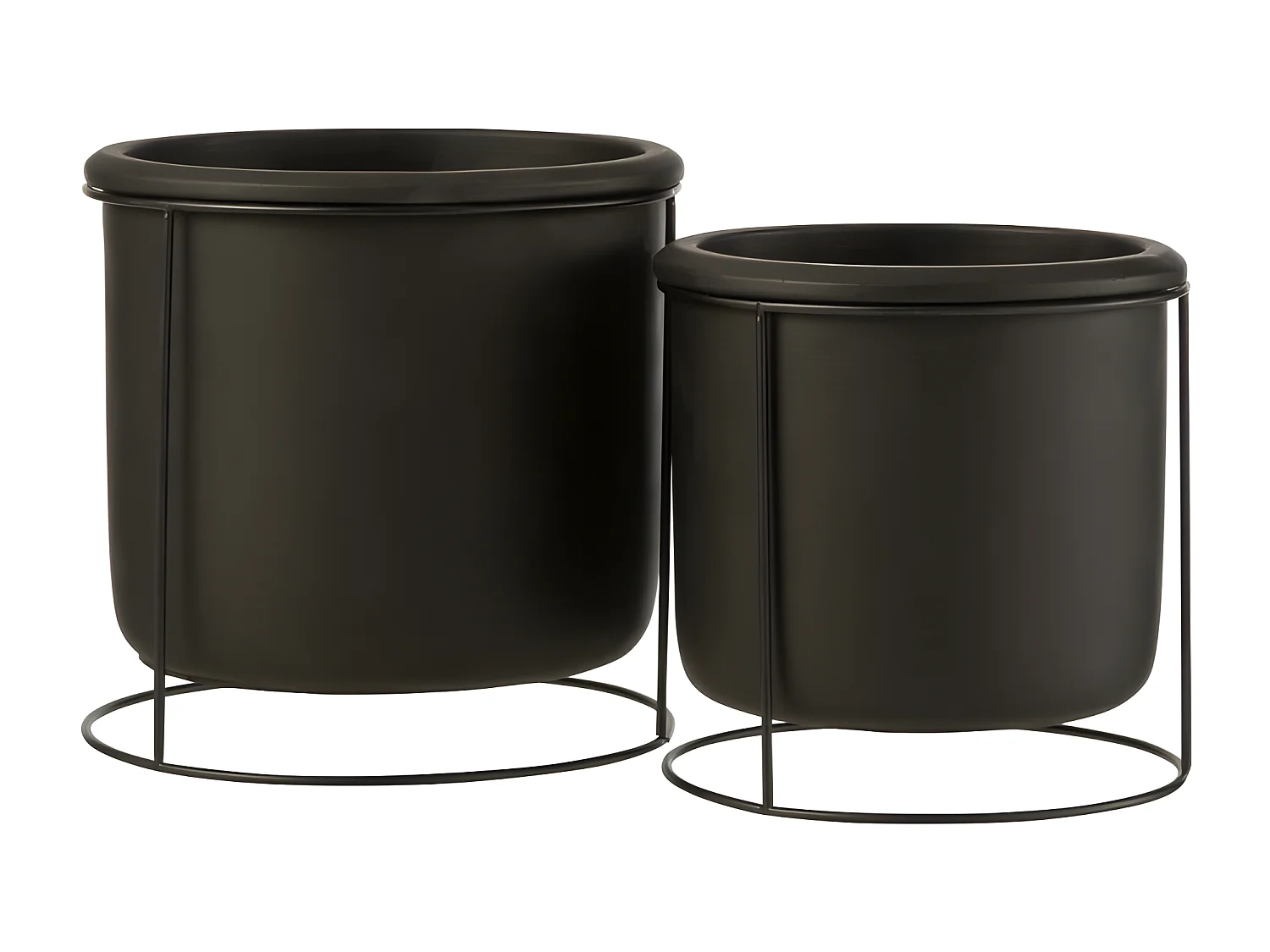 Macetero de cerámica negro de 17x17x17 cm