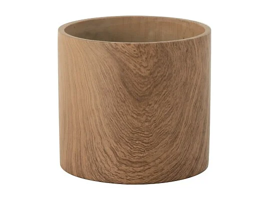 Beige keramische bloempot 18x18x17 cm