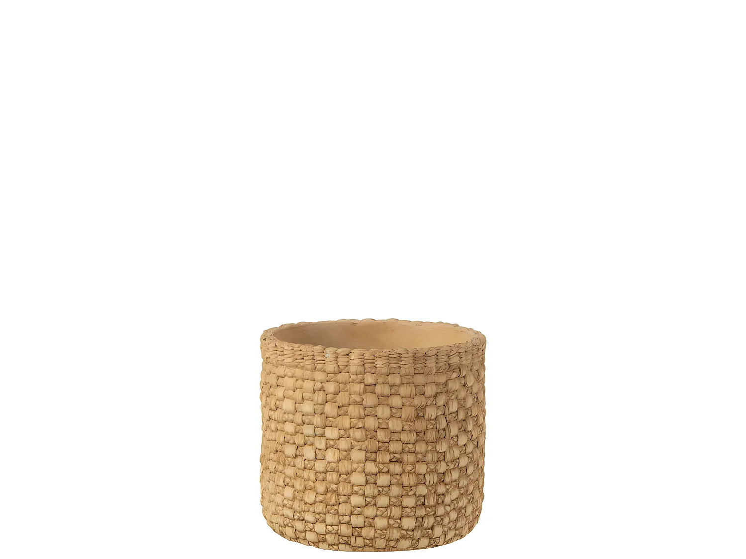 Cache-pot avec motifs en ciment beige 18x18x16 cm