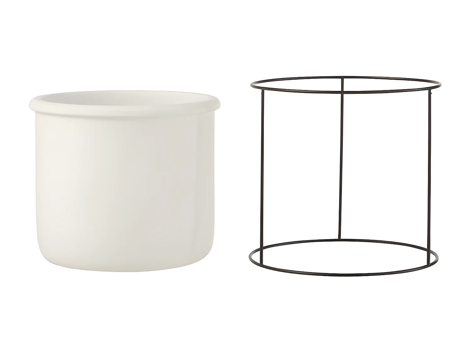 Macetero de cerámica blanco de 20x20x19.5 cm