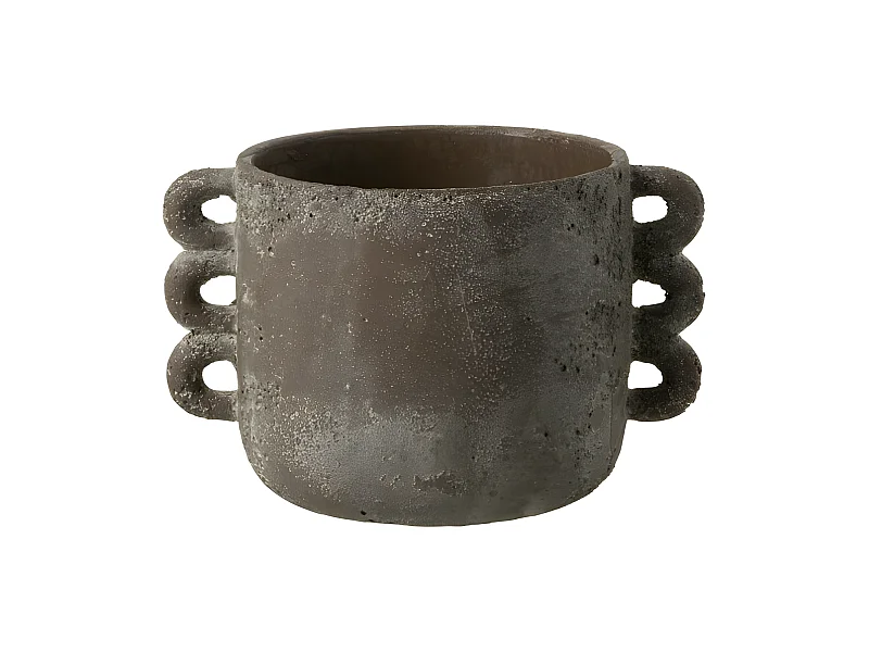 Portavaso in ceramica marrone 24x18.5x15.5 cm