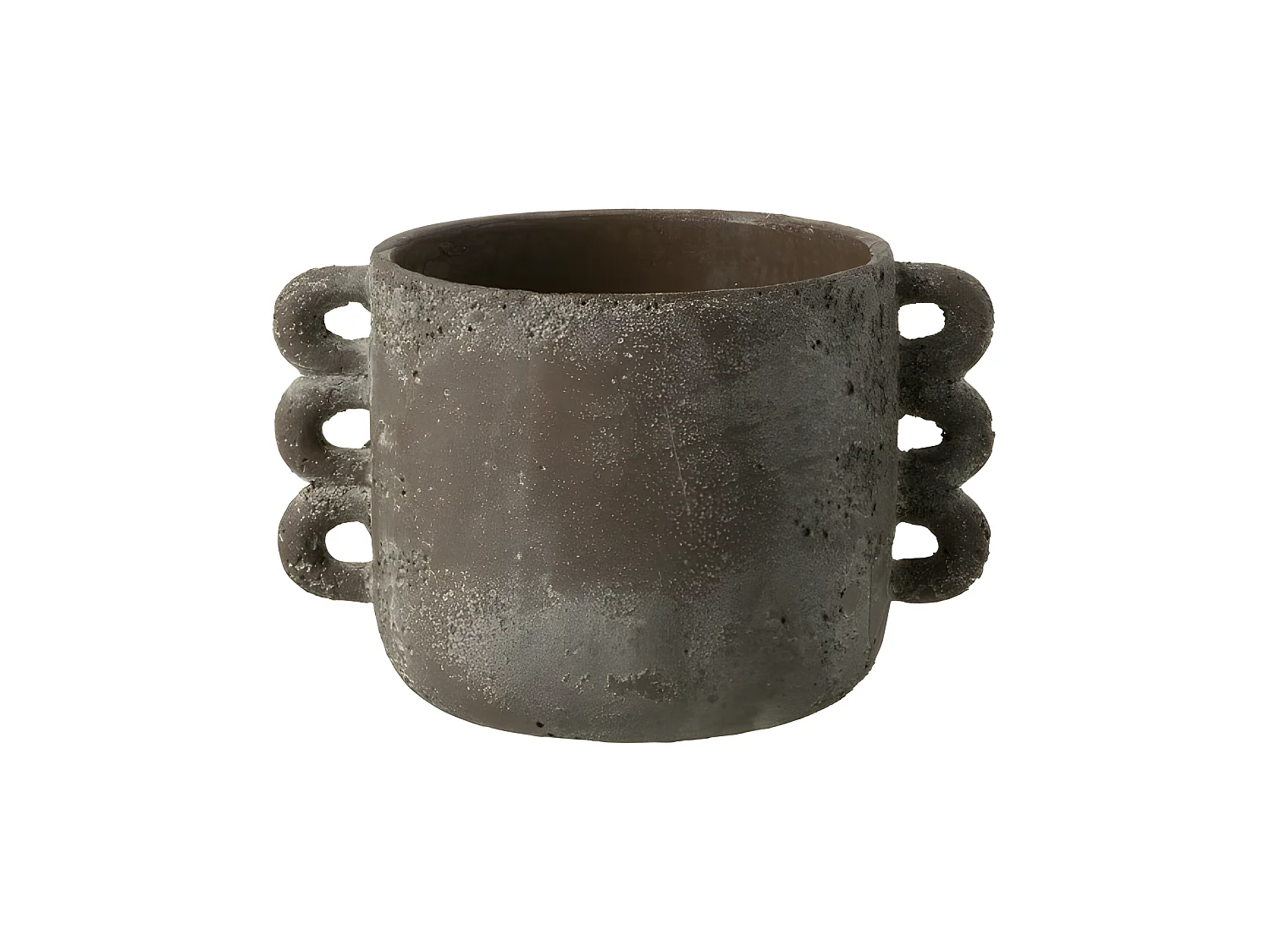 Portavaso in ceramica marrone 24x18.5x15.5 cm