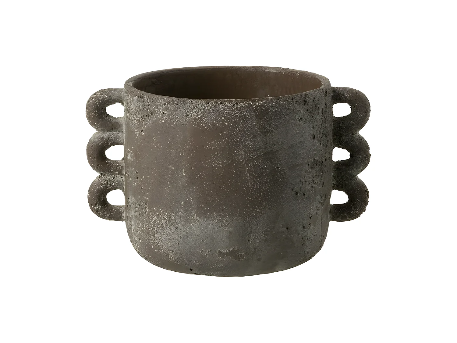 Macetero de cerámica marrón de 24x18.5x15.5 cm