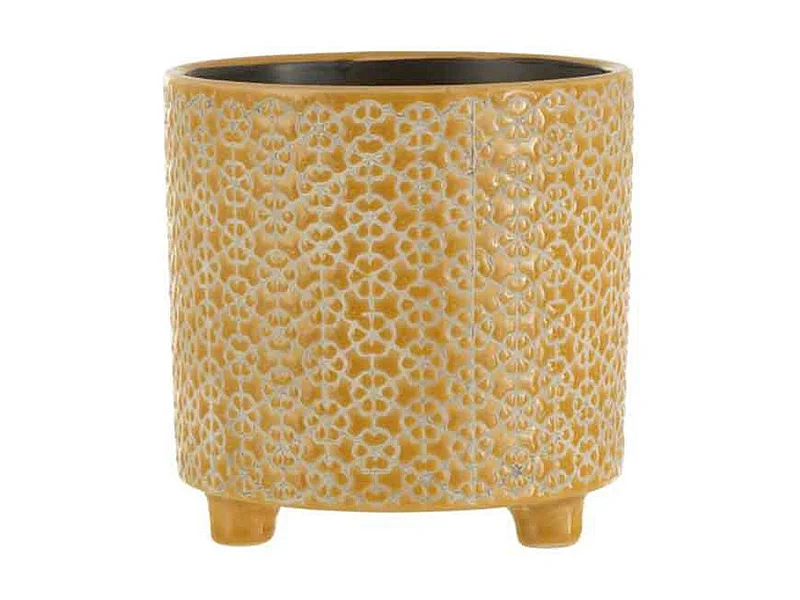 Cache-Pot Déco en Céramique "Minada" 16cm Ocre