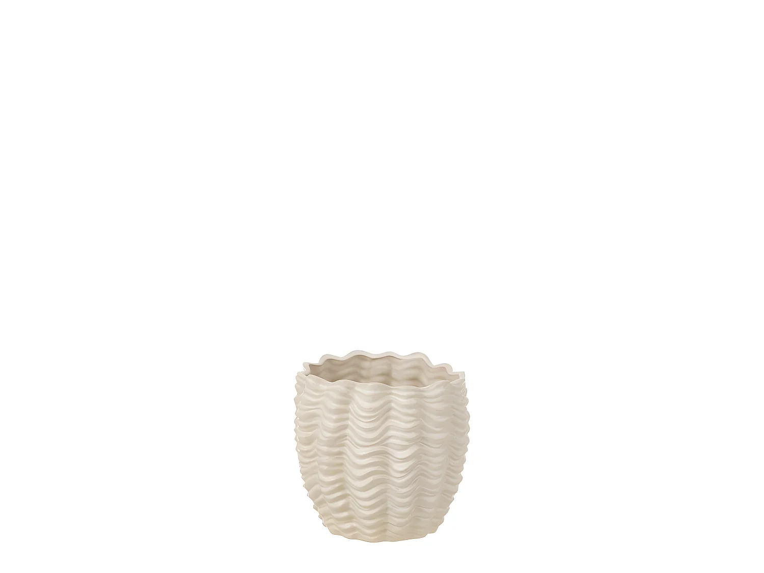 Cache-Pot en Céramique "Coquillage" 22cm Beige