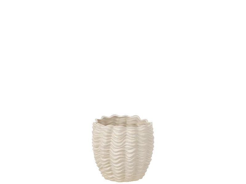 Cache-Pot en Céramique "Coquillage" 22cm Beige
