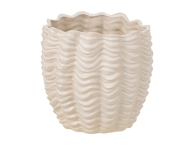 Cache-Pot en Céramique "Coquillage" 22cm Beige