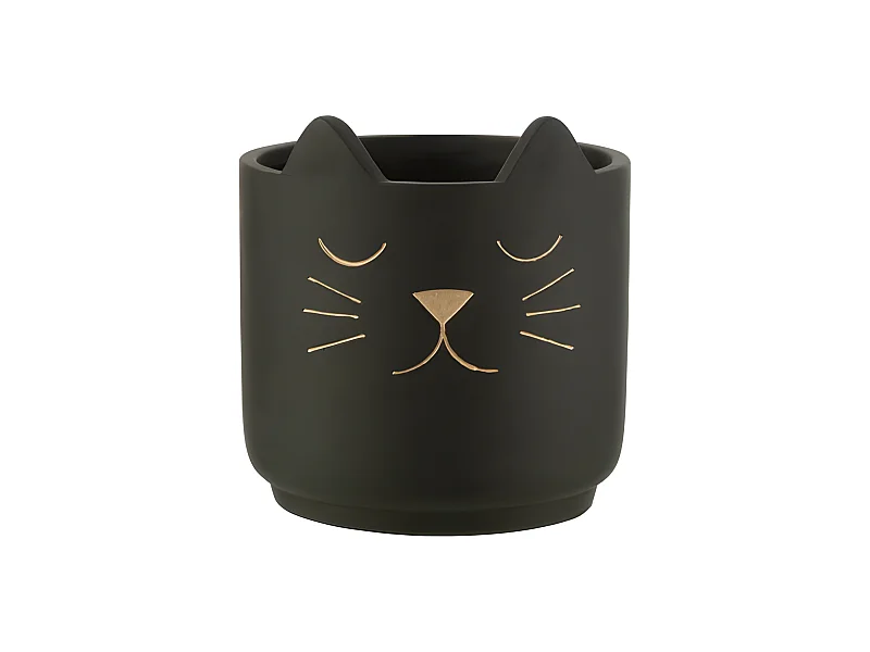 Zwarte keramische bloempot 19x19x19.5 cm