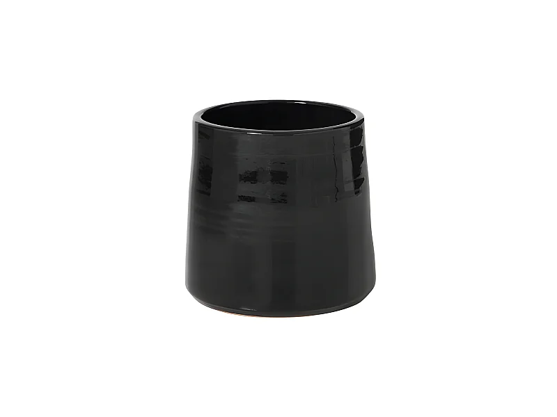 Zwarte keramische bloempot 23x23x21.5 cm